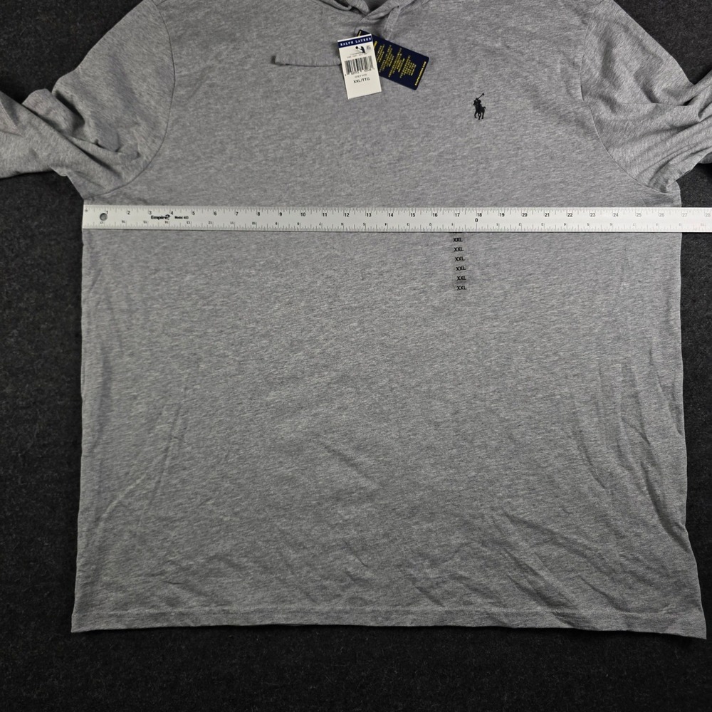 Polo Ralph Lauren Grey Heather Lightweight Hoodie Cotton Jersey Men's XXL NWT - Picture 6 of 13